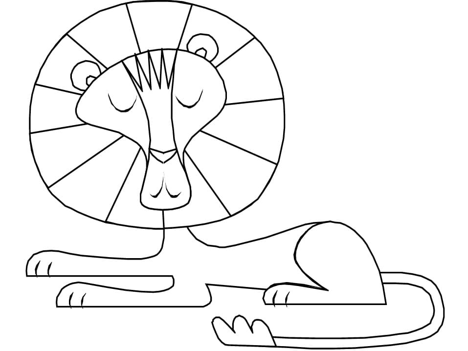 Desenho de Leão Simples para Colorir