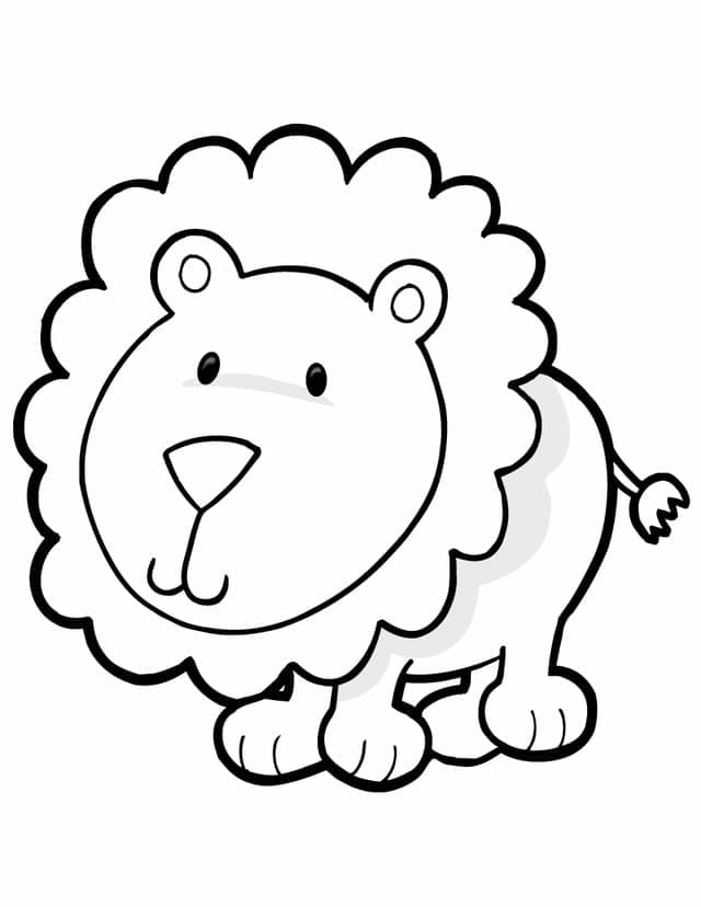 Desenho de um Leão Fofo para Colorir