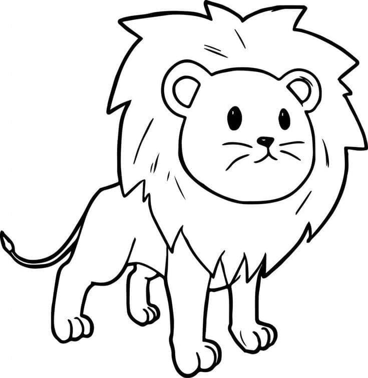 Desenho de um Pequeno Leão para Colorir