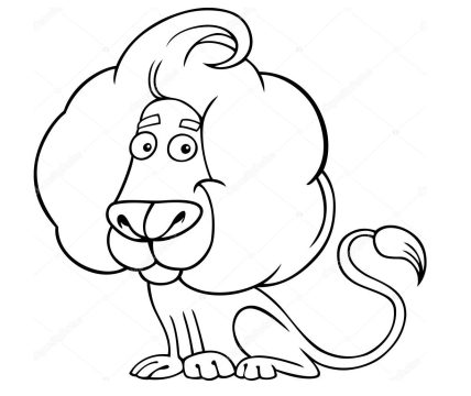Desenho Imprimível de leão em A4 para Pintar