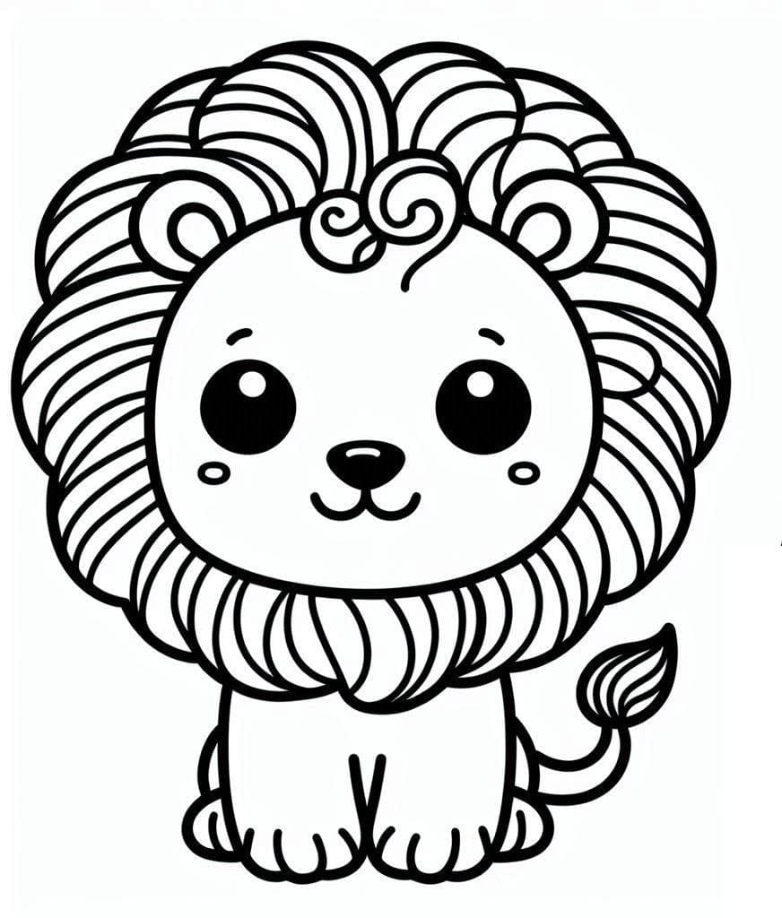 Desenho de Imagem de Leãozinho para Colorir