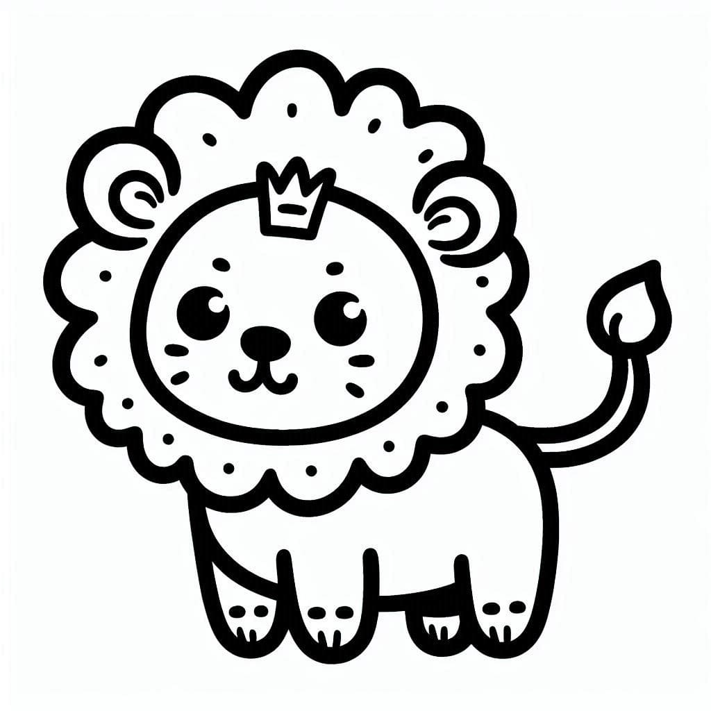 Desenho de Leãozinho Animado para Colorir