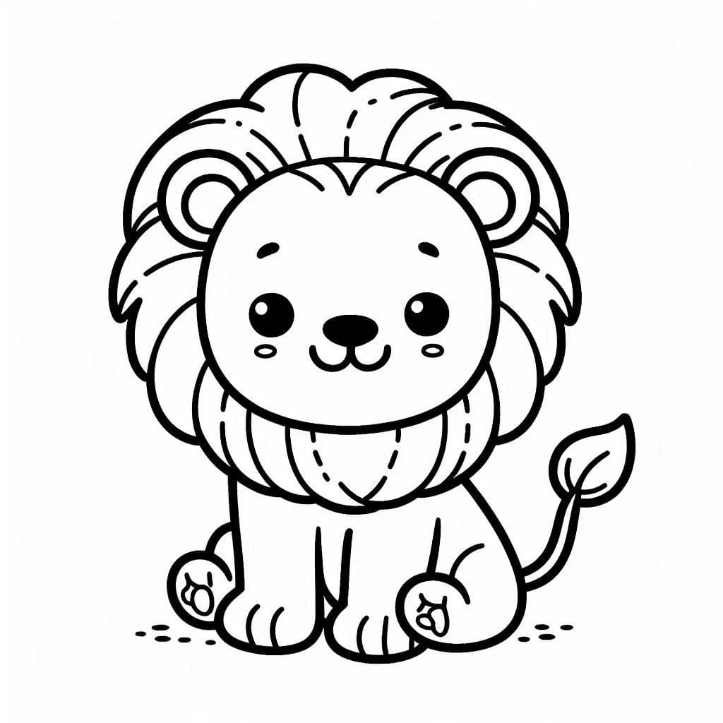 Desenho de Leãozinho Fofo para Colorir
