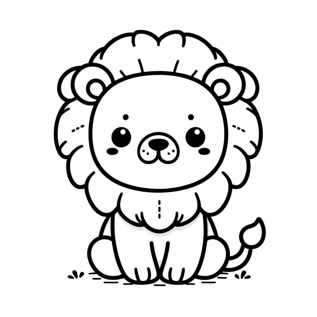 Desenho de Leãozinho Grátis para Colorir