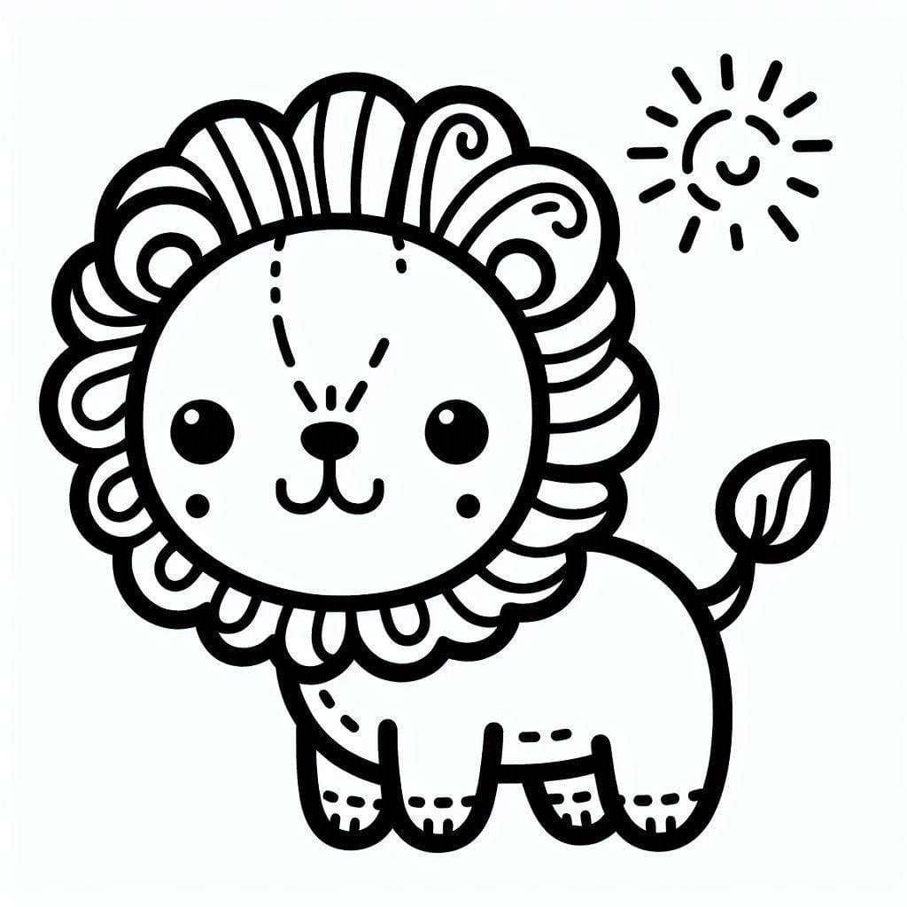 Desenho de Leãozinho Imprimivel Grátis para Crianças para Colorir