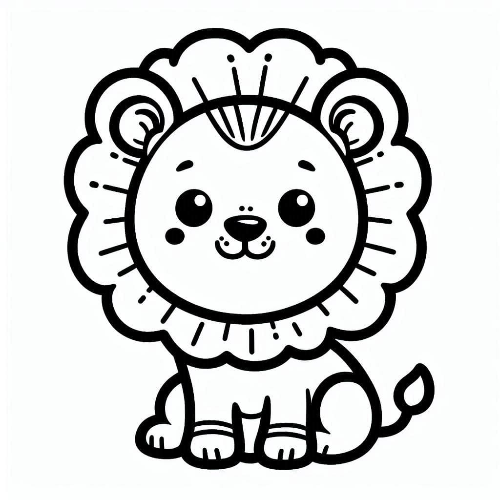 Desenho de Leãozinho Imprimivel Grátis para Colorir