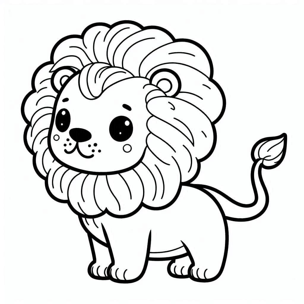 Desenho de Leãozinho Imprimivel para Crianças para Colorir