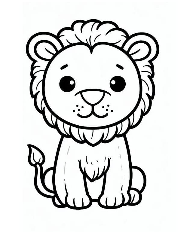 Desenho de Leãozinho Imprimivel para Colorir