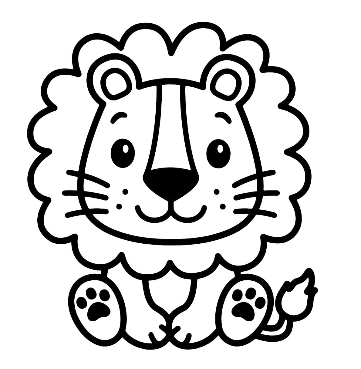 Desenho de Leãozinho Muito Fofo para Colorir