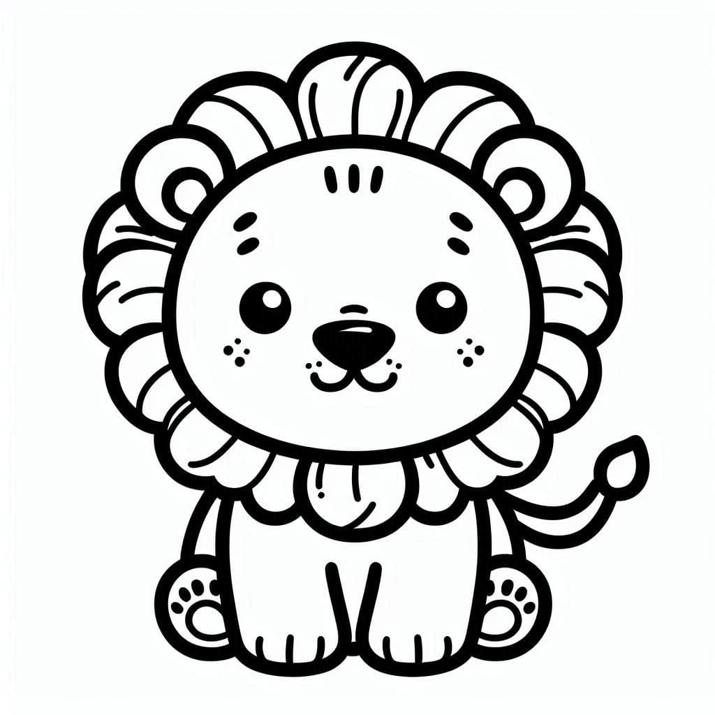 Desenho de Leãozinho para Crianças de 1 Ano para Colorir