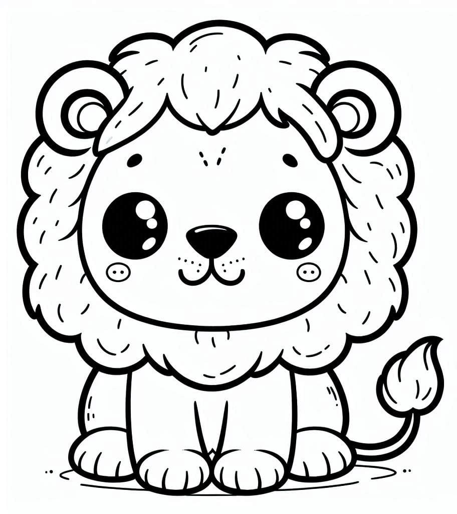 Desenho de Leãozinho para Crianças de 2 Ano para Colorir
