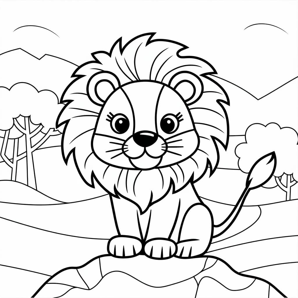 Desenho de Leãozinho para Crianças de 3 Ano para Colorir