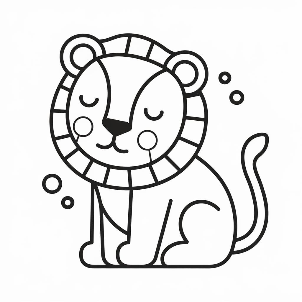 Desenho de Leãozinho para Crianças de 4 Ano para Colorir