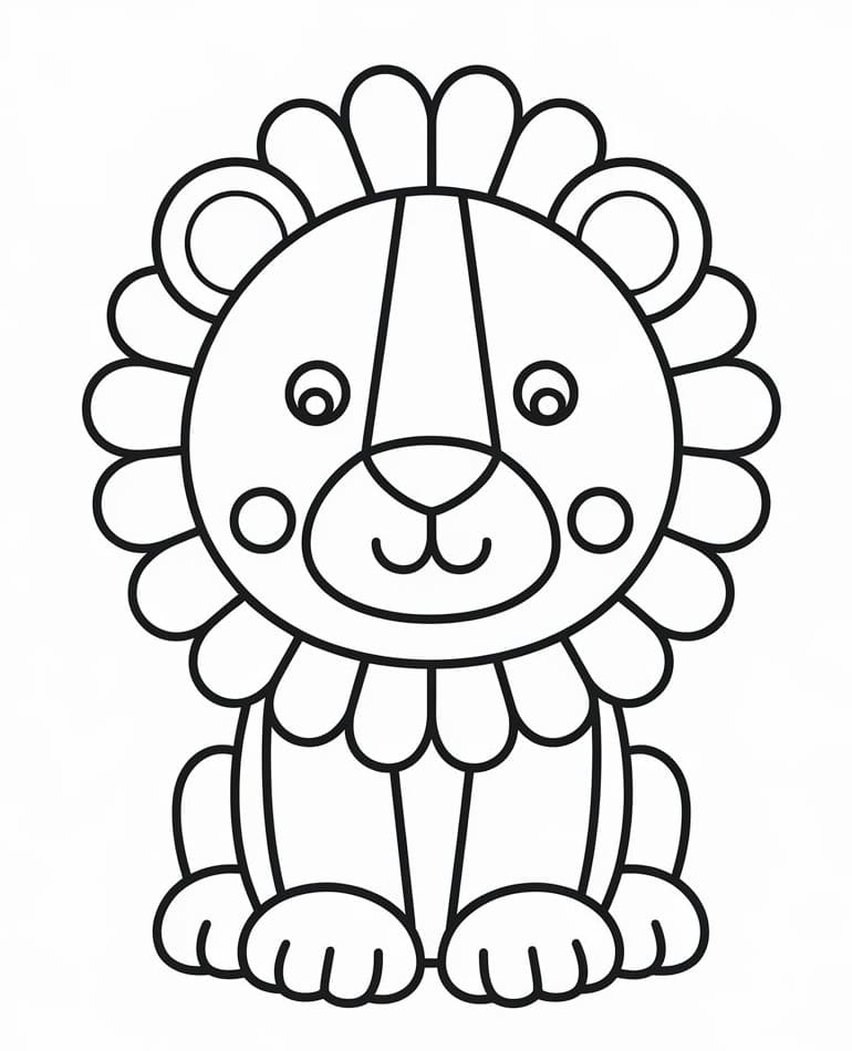 Desenho de Leãozinho para Crianças de 5 Ano para Colorir