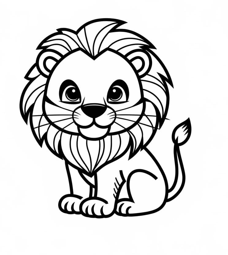 Desenho de Leãozinho para Crianças de 6 Ano para Colorir