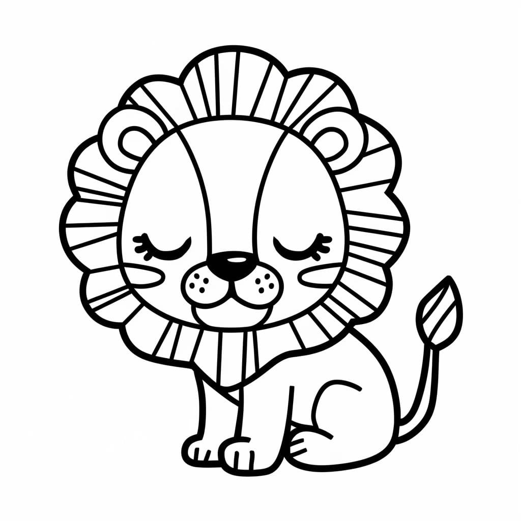 Desenho de Pintura de Leãozinho para Colorir