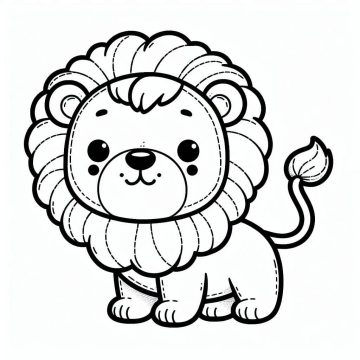 Desenho de Um leãozinho Fofo para Colorir