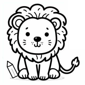 Desenho de Um leãozinho para Colorir