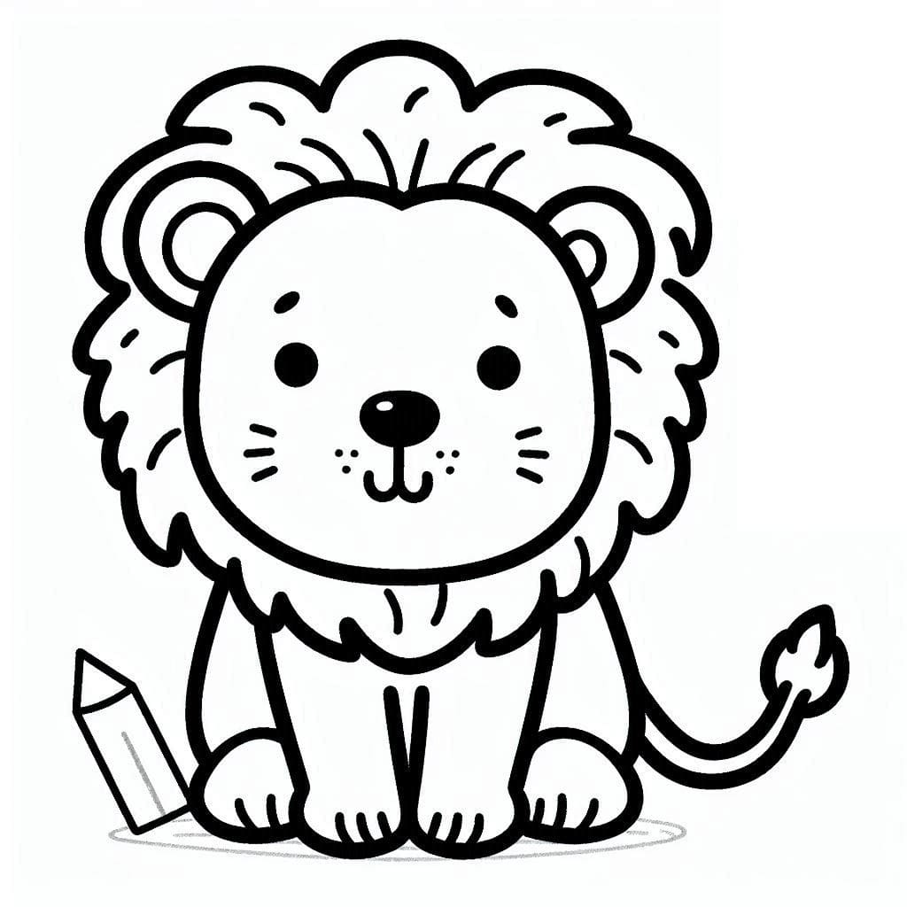 Desenho de um Leãozinho para Colorir