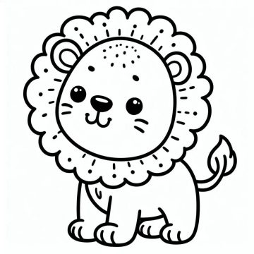 Desenho de Um Lindo leãozinho para Colorir
