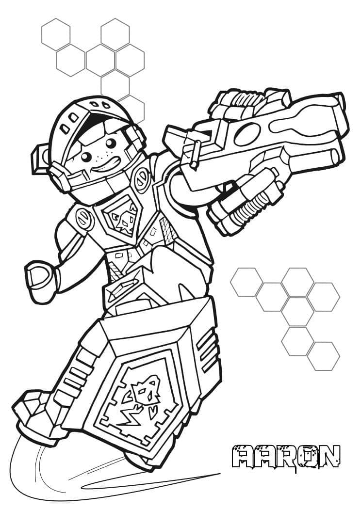 Desenho de Aaron de Lego Nexo Knights para Colorir