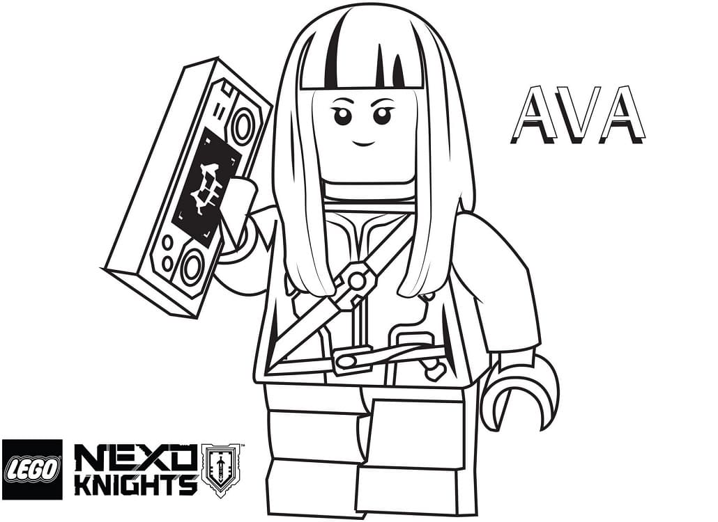 Desenho de Ava de Lego Nexo Knights para Colorir