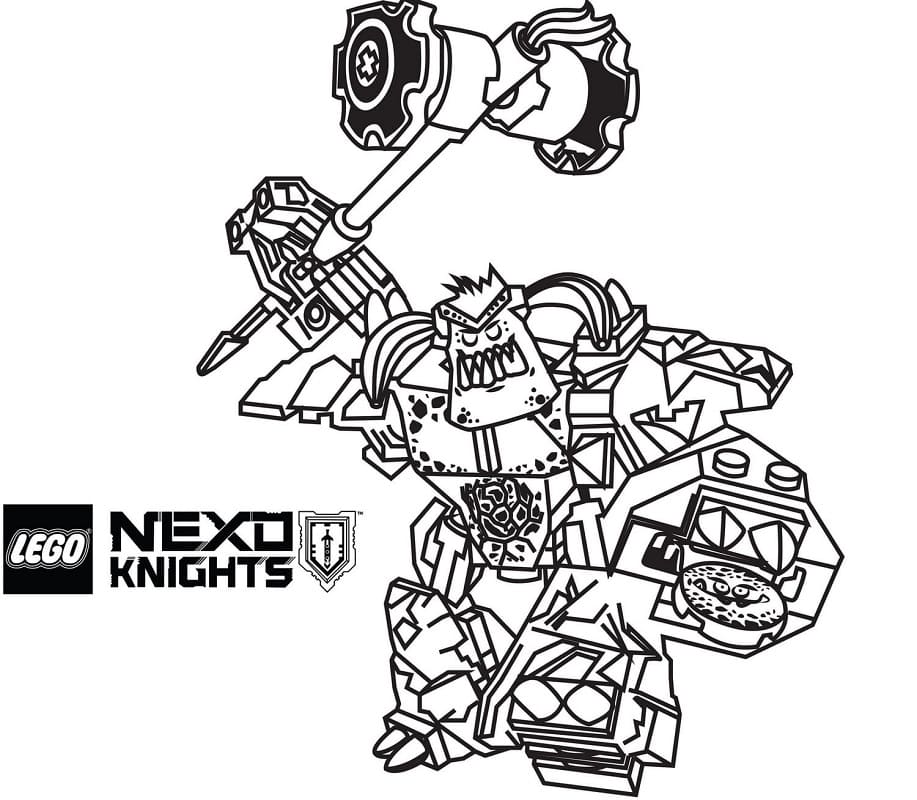 Desenho de Burnize de Lego Nexo Knights para Colorir