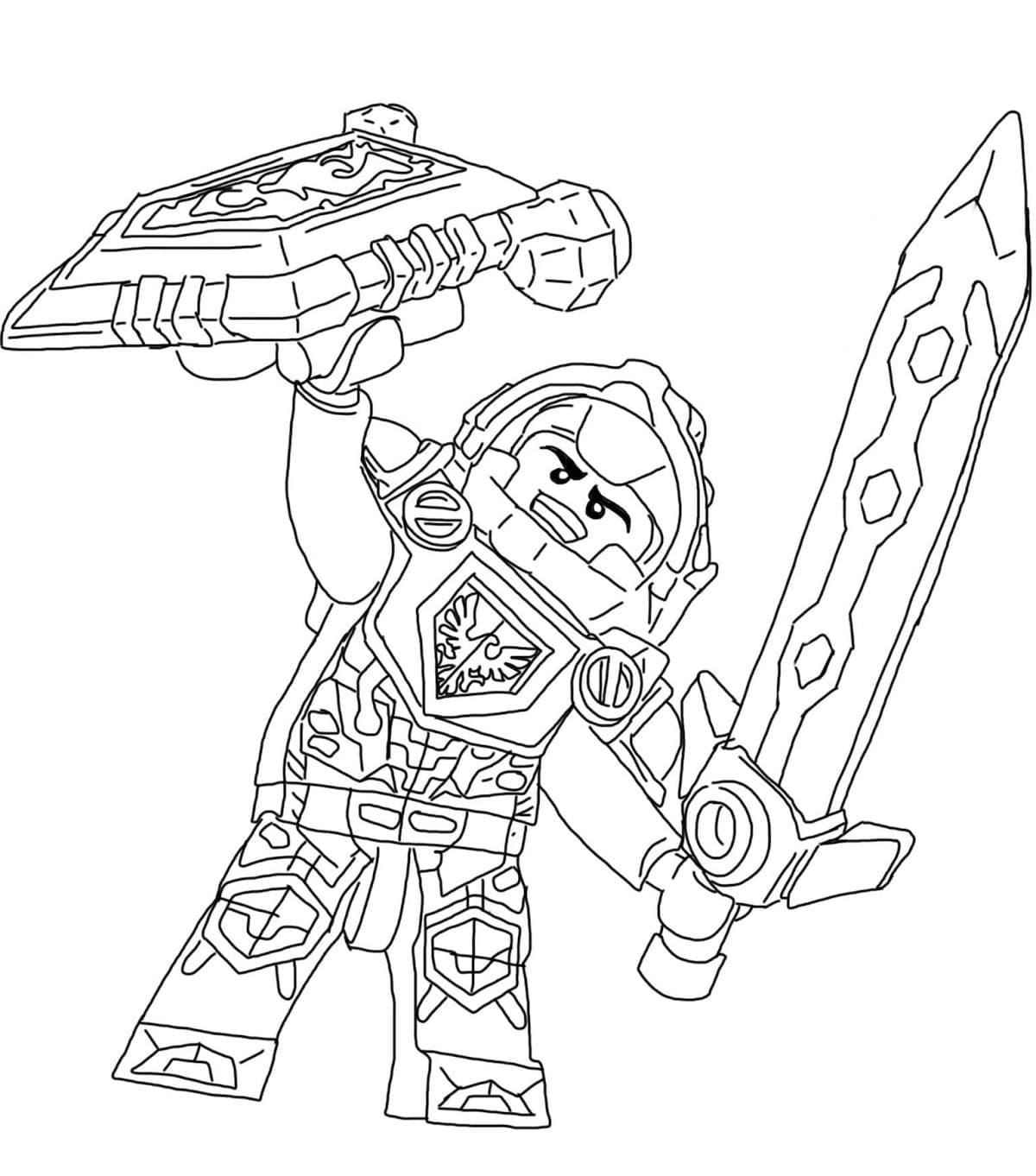 Desenho de Clay Lego Nexo Knights para Colorir