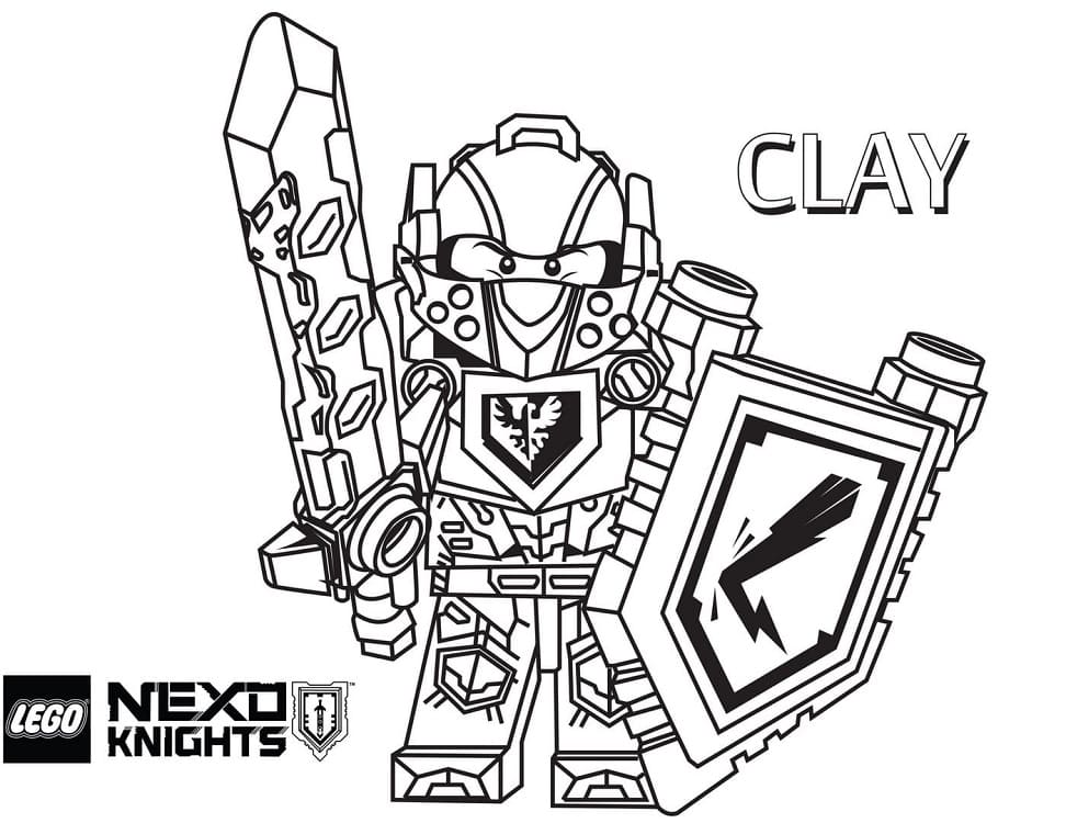 Desenho de Clay Nexo Knights para Colorir