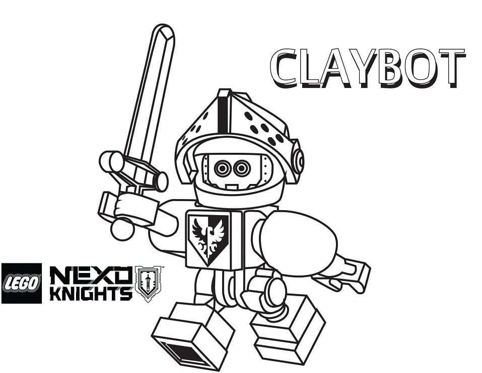 Desenho de Claybot de Lego Nexo Knights para Colorir
