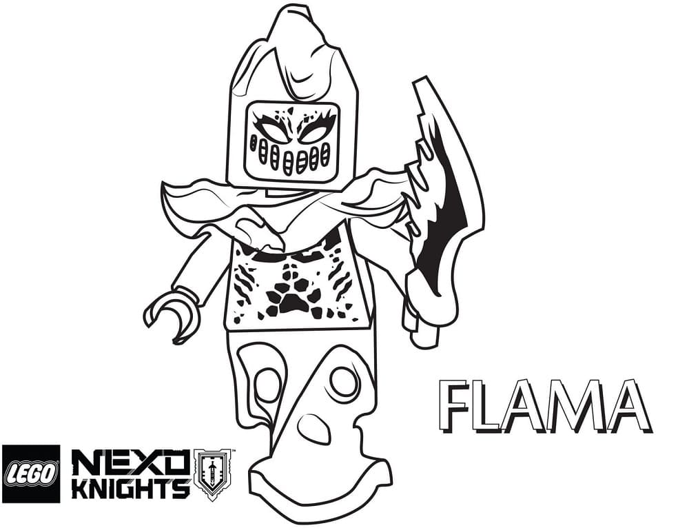 Desenho de Flama de Lego Nexo Knights para Colorir
