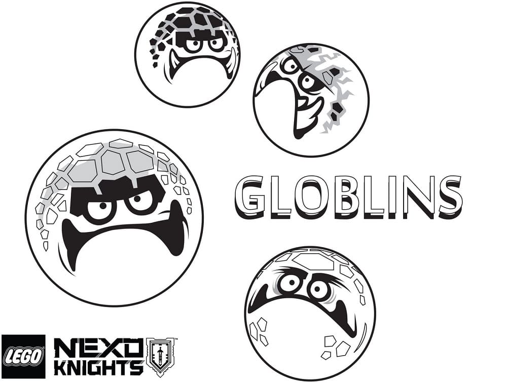 Desenho de Globlins de Lego Nexo Knights para Colorir