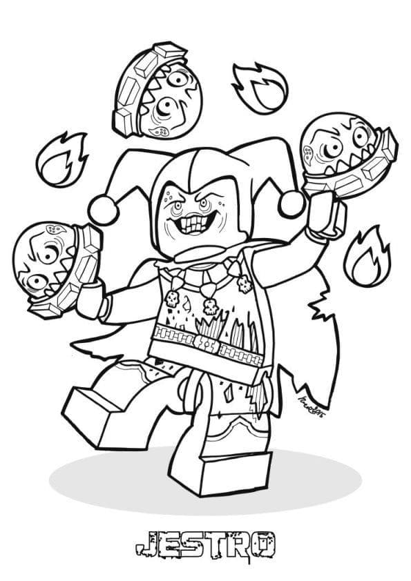 Desenho de Jestro Lego Nexo Knights para Colorir