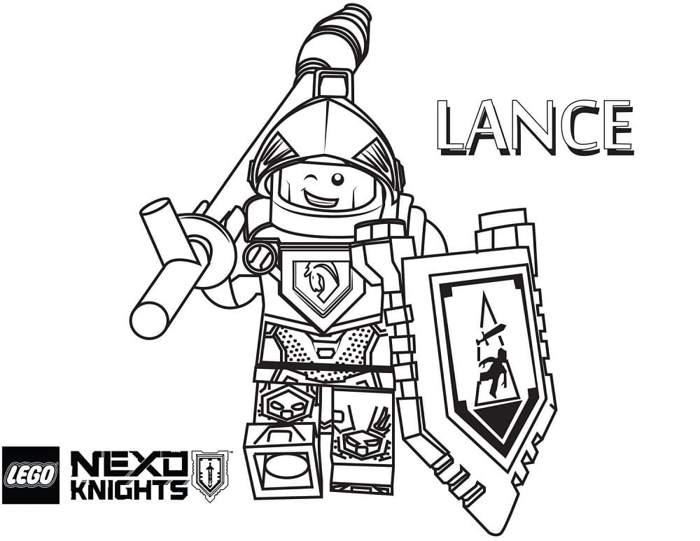 Desenho de Lance de Lego Nexo Knights para Colorir
