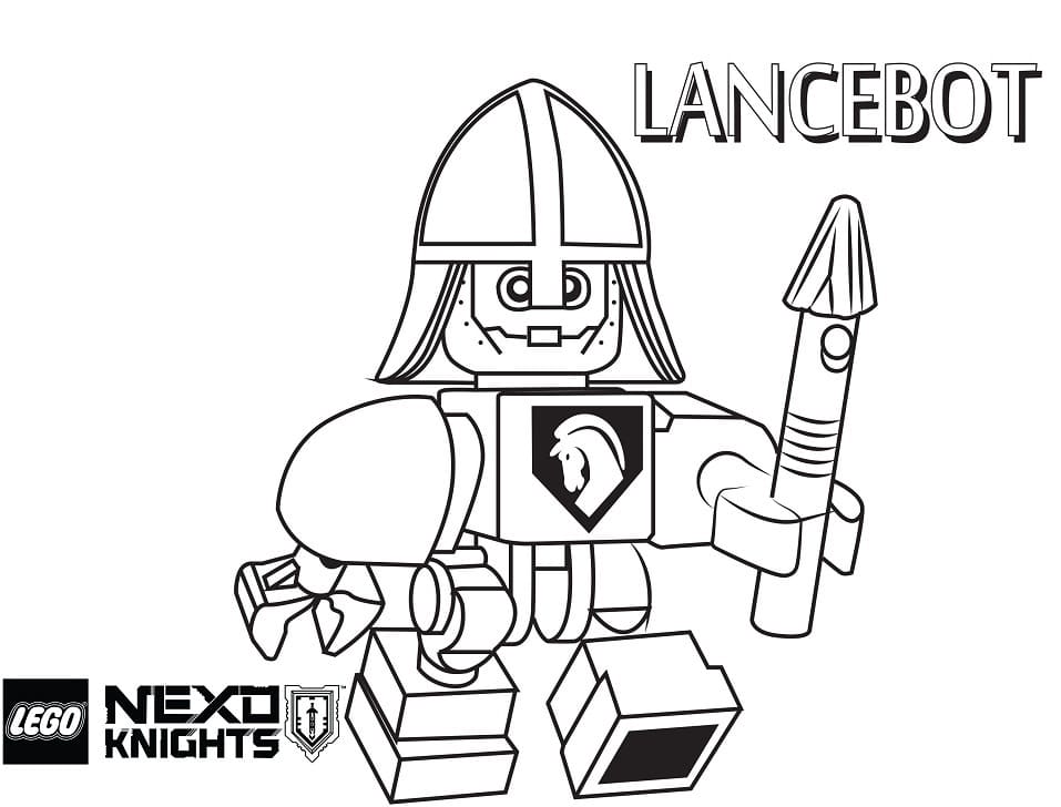 Desenho de Lancebot de Lego Nexo Knights para Colorir