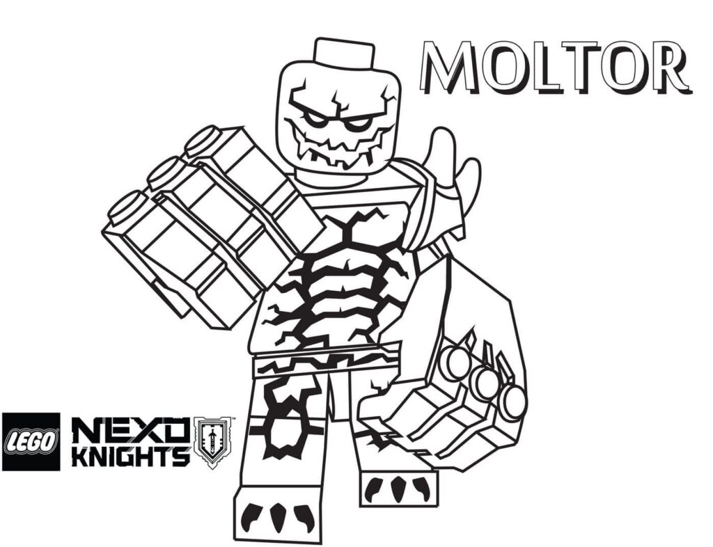 Desenho de Moltor de Lego Nexo Knights para Colorir