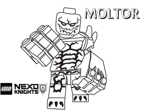 Desenho de Moltor de Lego Nexo Knights para Colorir