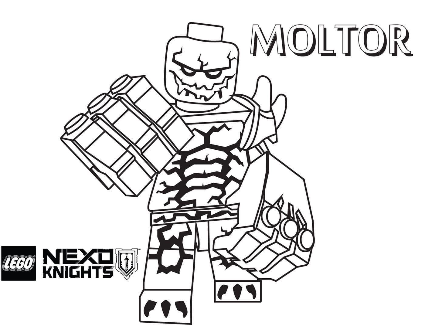 Desenho de Moltor de Lego Nexo Knights para Colorir