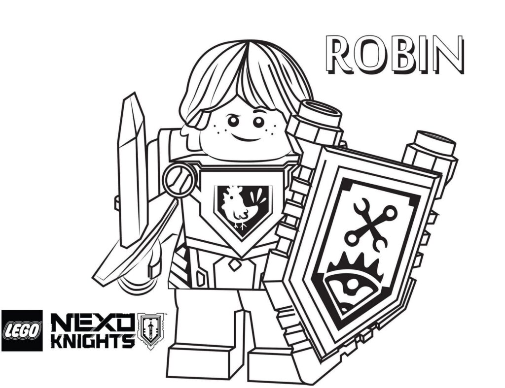 Desenho de Robin de Lego Nexo Knights para Colorir