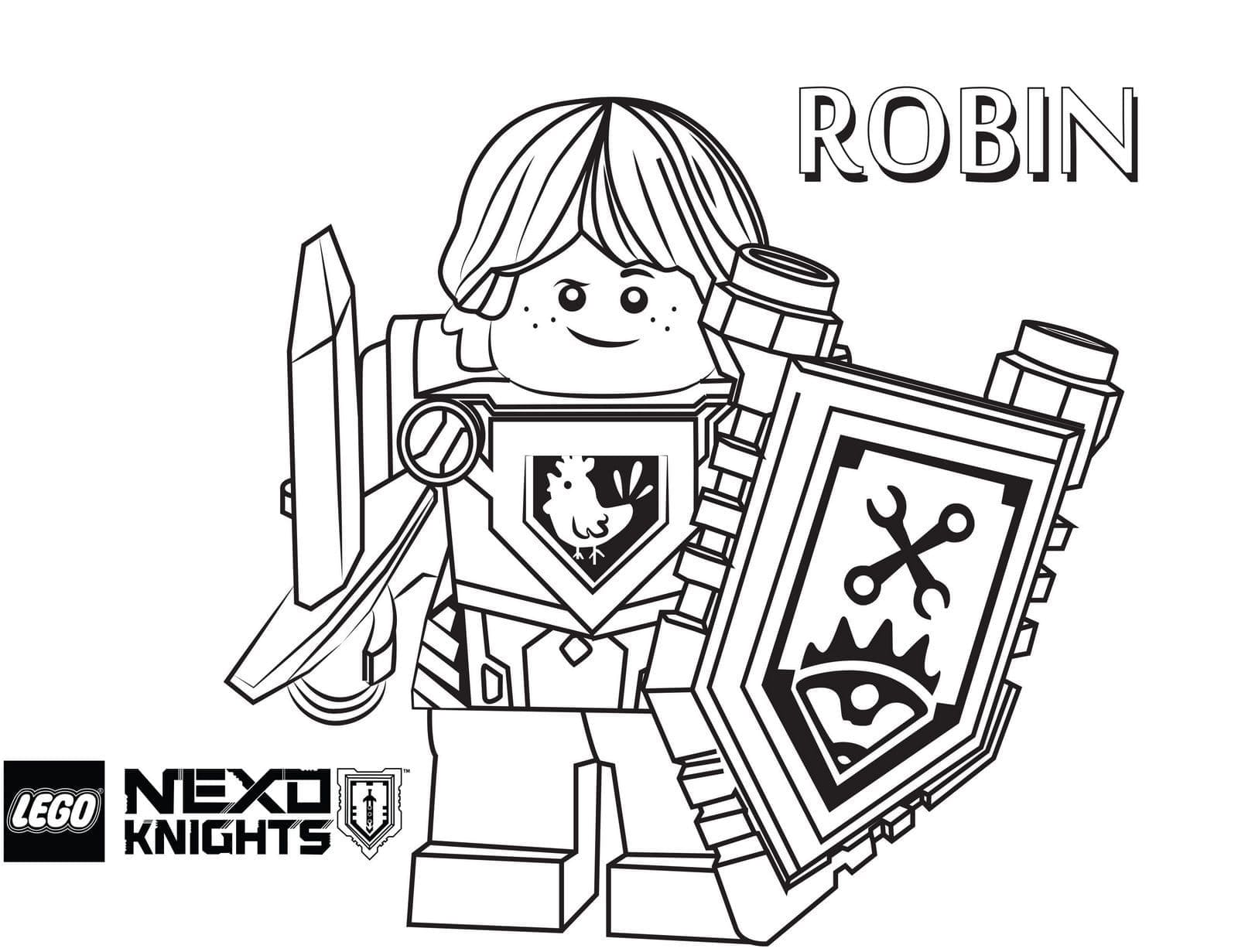 Desenho de Robin de Lego Nexo Knights para Colorir
