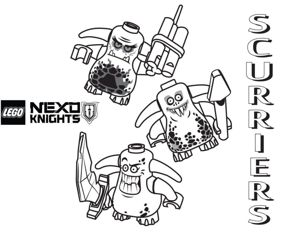 Desenho de Scurriers de Lego Nexo Knights para Colorir