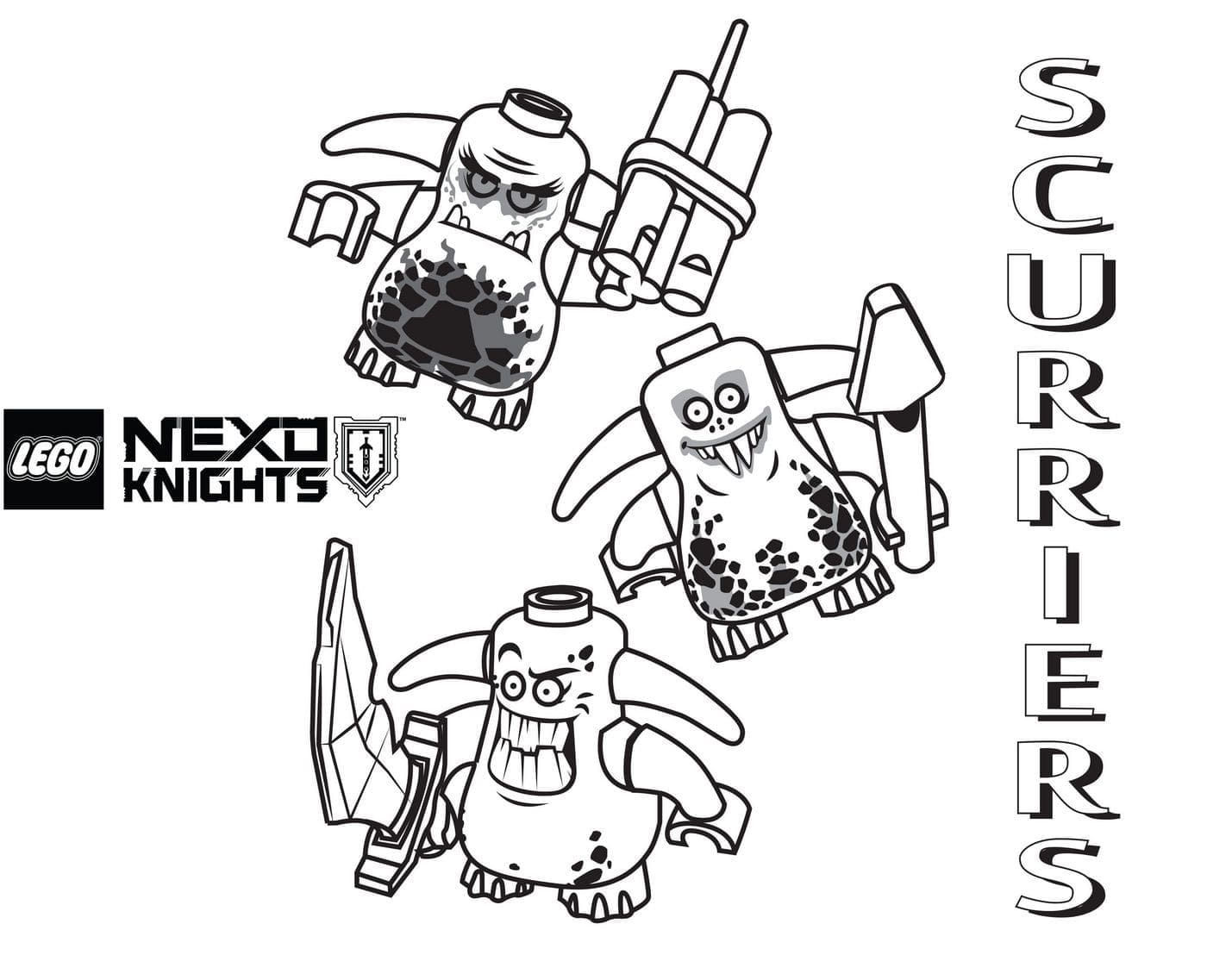 Desenho de Scurriers de Lego Nexo Knights para Colorir