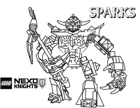 Desenho de Sparks Lego Nexo Knights para Colorir