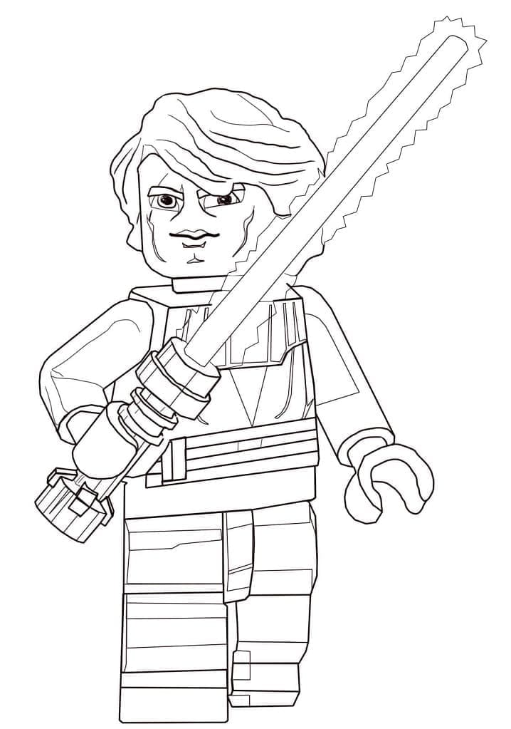 Desenho de Anakin Skywalker Lego Star Wars para Colorir