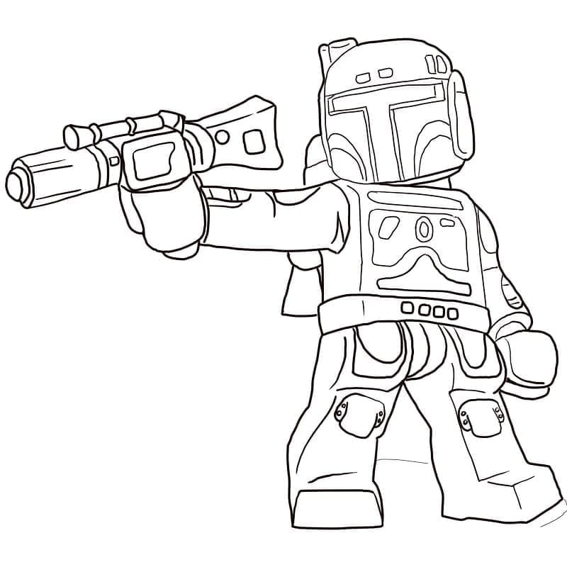 Desenho de Boba Fett Lego Star Wars para Colorir