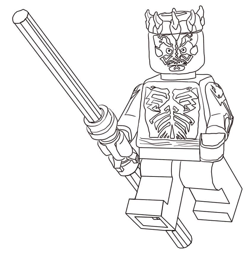 Desenho de Darth Maul Lego Star Wars para Colorir