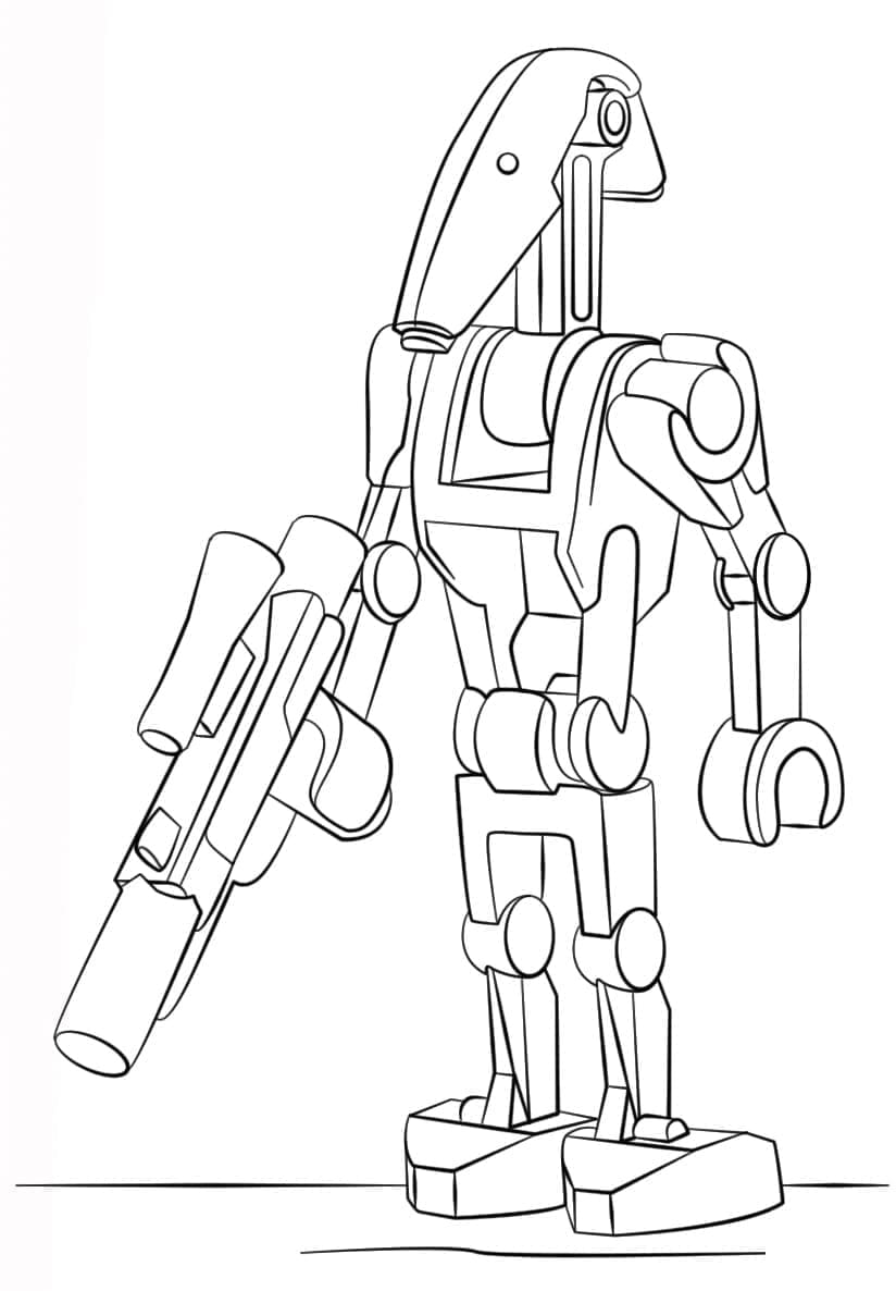 Desenho de Droide de Batalhá Lego Star Wars para Colorir