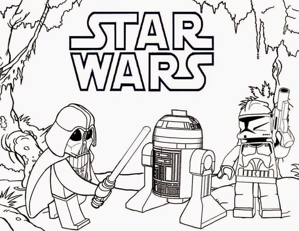 Desenho de Foto de Lego Star Wars para Colorir