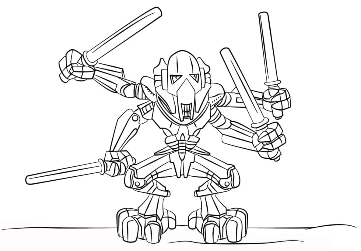 Desenho de General Grievous Lego Star Wars para Colorir