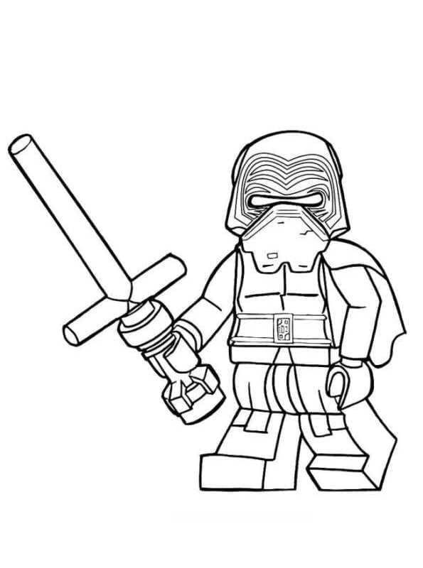Desenho de Kylo Ren Lego Star Wars para Colorir